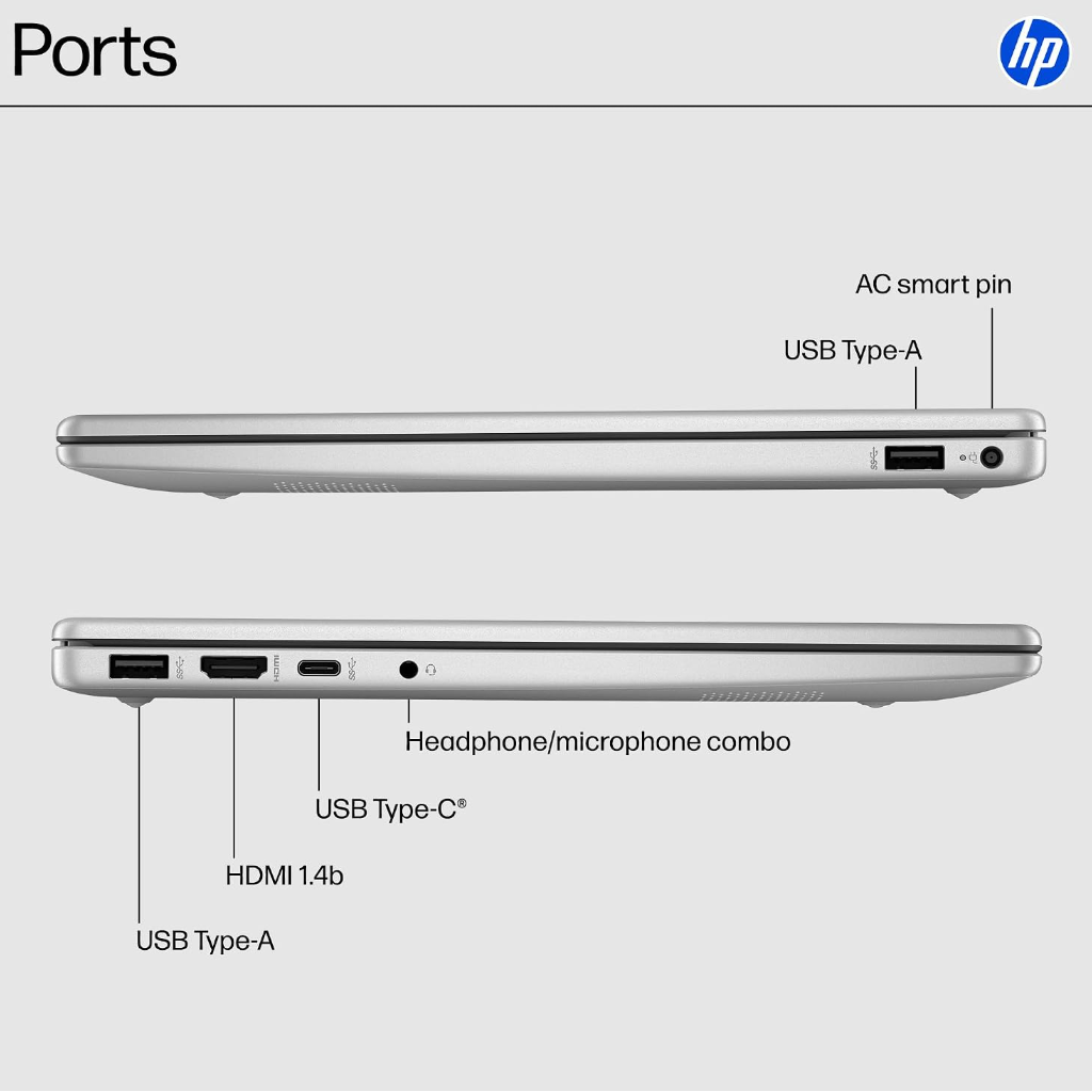 HP Laptop 14” – Core i3 - 8GB RAM - 256GB SSD – Silver